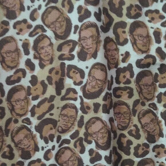 Betabrand Brown Leopard Ruth Bader Ginsberg Button Down Shirt - Picture 3 of 5